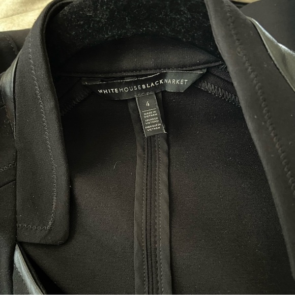 White House Black Market Black Ponte Jacket Women's Size 4 Stretch One Button - Picture 5 of 5